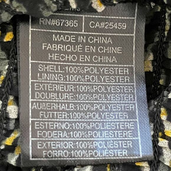 Steve Madden Shannon Chiffon Smocked Blouse Long Sleeve Black Womens Size M NWT - Picture 12 of 13